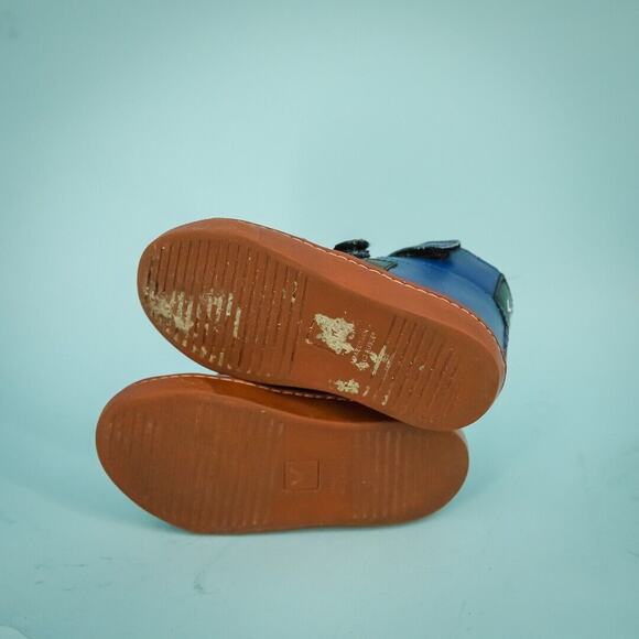 Veja Size 10 US Blue Esplar Med Fured Leather Hook And Loop Straps High Top Boys - Picture 5 of 6